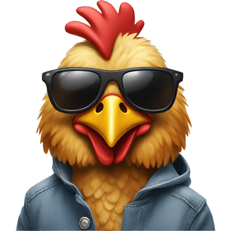 chicken with crocs and sunglasses emoji