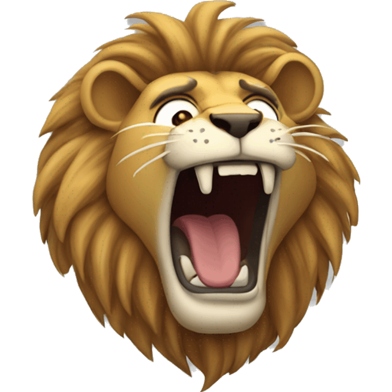 lion roars wriggling his head emoji