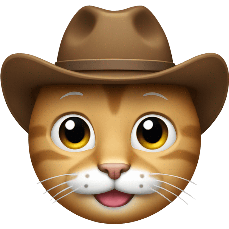 Cat grin emoji with cowboy hat emoji