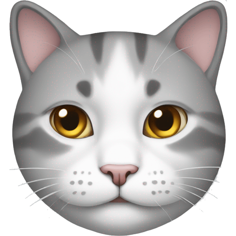 White, gray, and fat cat emoji