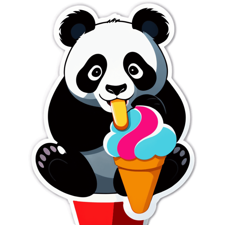 Panda eating ice cream emoji