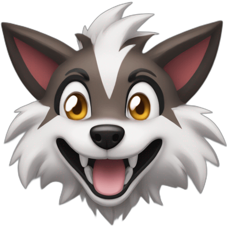 midnight lycanroc smilling emoji