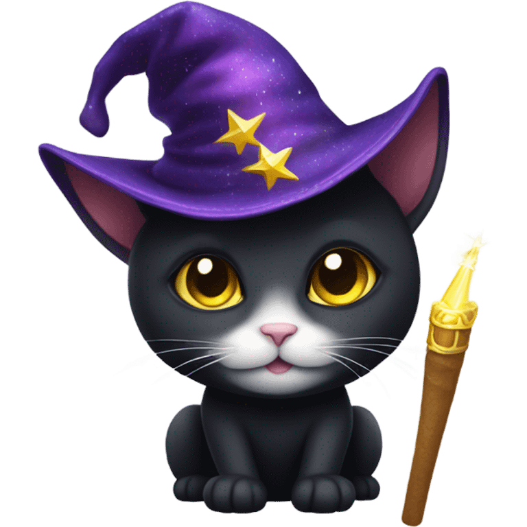 black cat wizard emoji