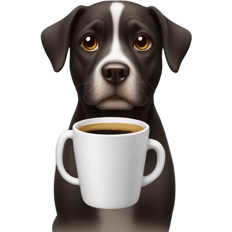 Dog with coffee emoji