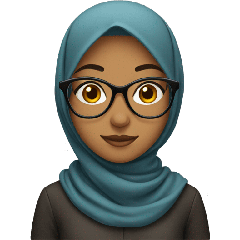 A Muslim girl with glasses emoji