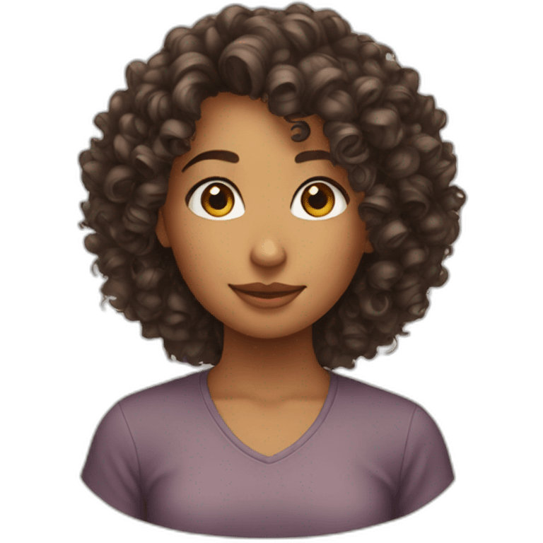 A curly girl emoji