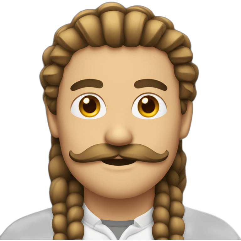 Man with a braided mustache emoji