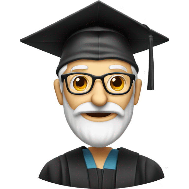 old professor with graduation cap emoji