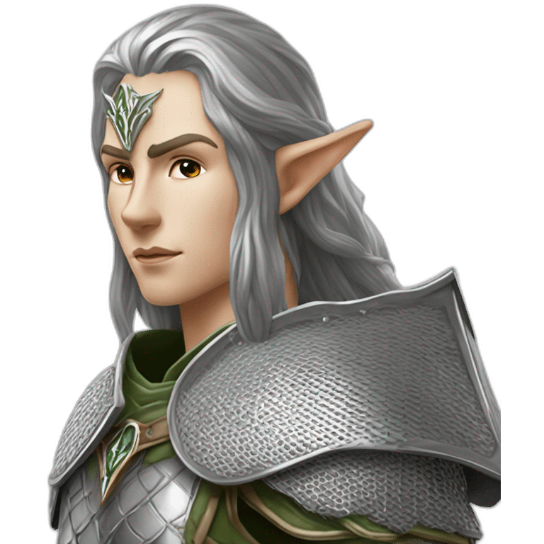 gondolindrim elven warrior silmarillion with silver chainmail shield and slim spear emoji