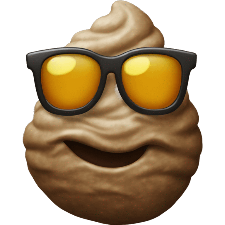 poop emoji with sunglasses emoji