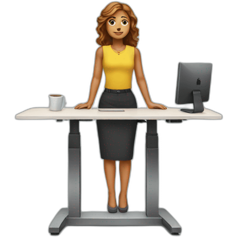 woman on standing desk emoji