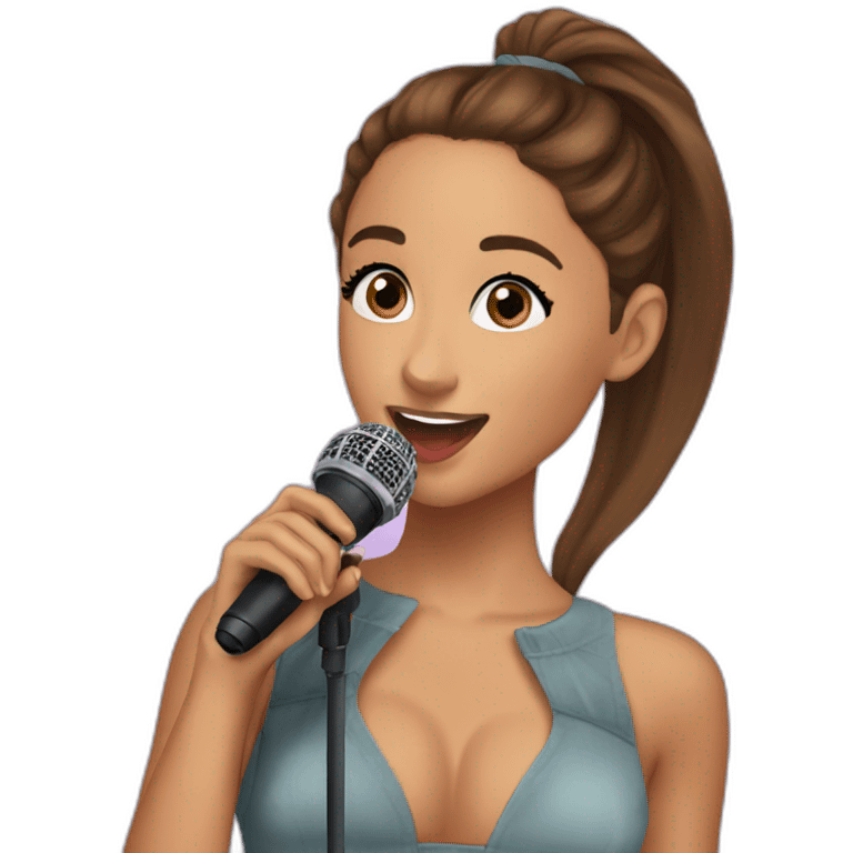 ariana-grande-singing-with-microphone emoji