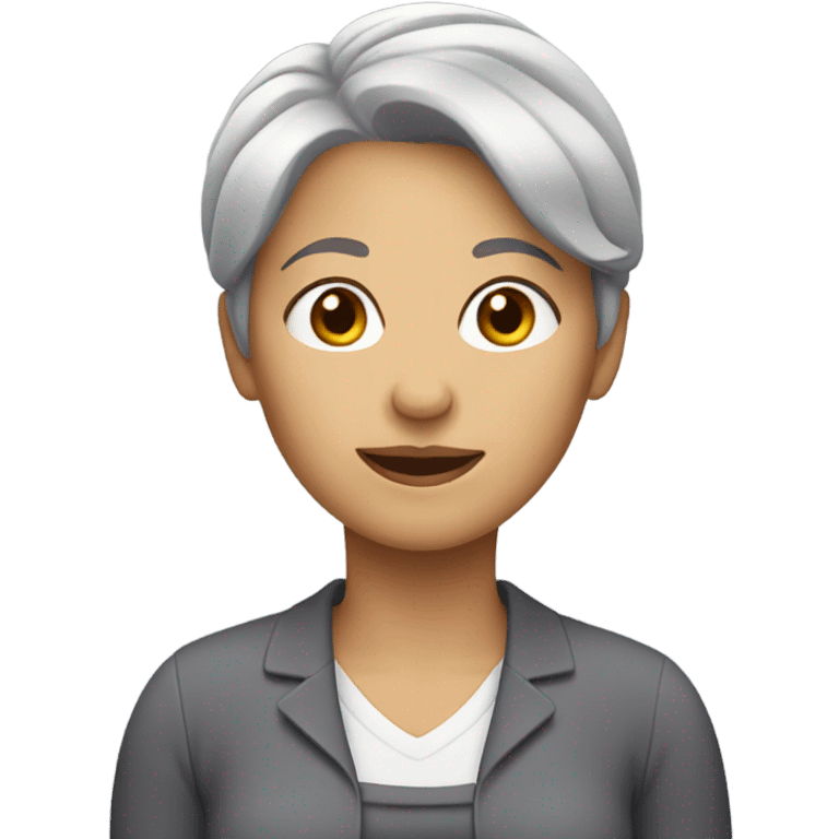 Woman with short grey hair emoji