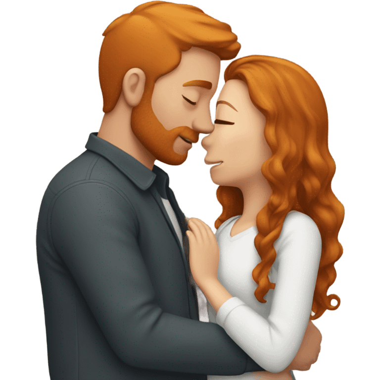 A man with ginger hair kissing a girl with brown hair emoji