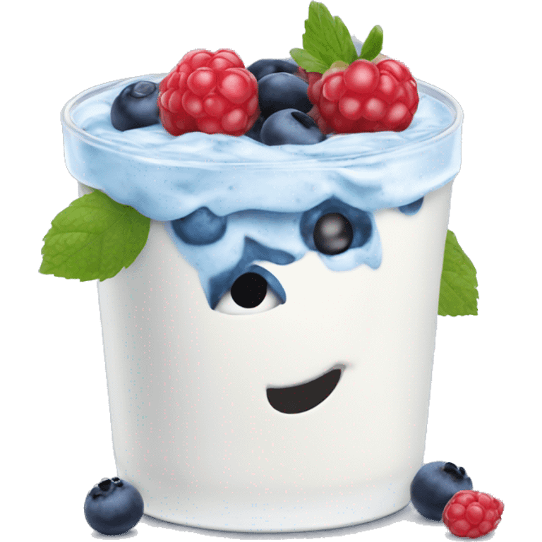 Jogurt with blueberrys emoji