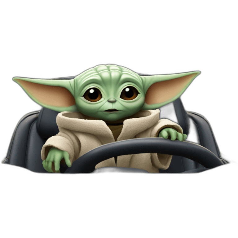 Baby yoda in a car emoji