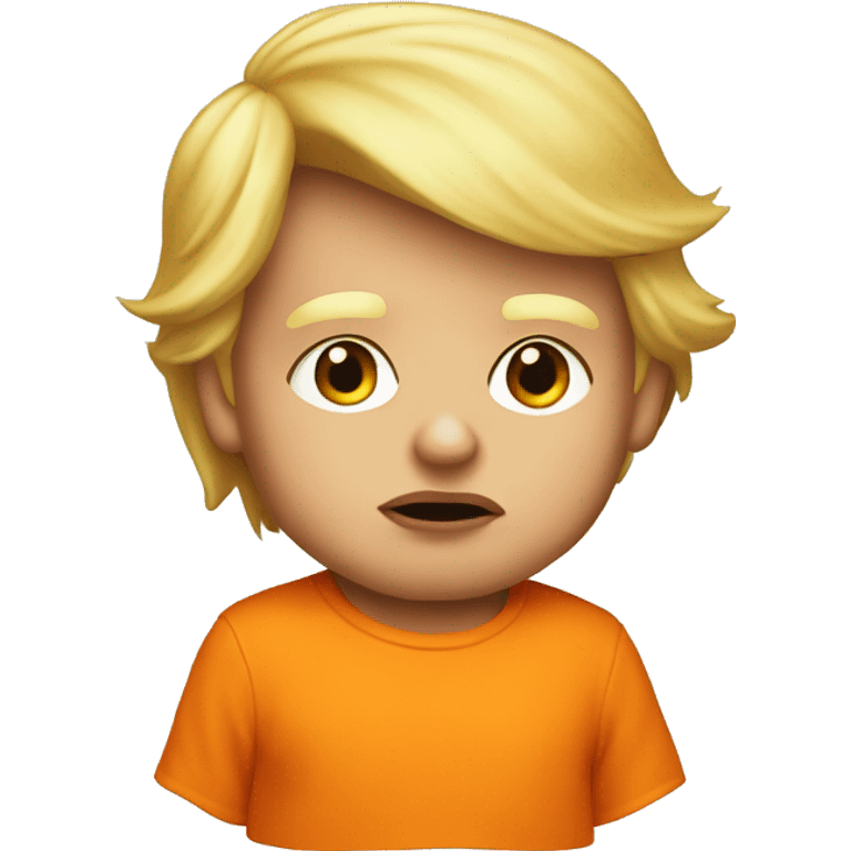 Donald trump as a baby with an orange face emoji