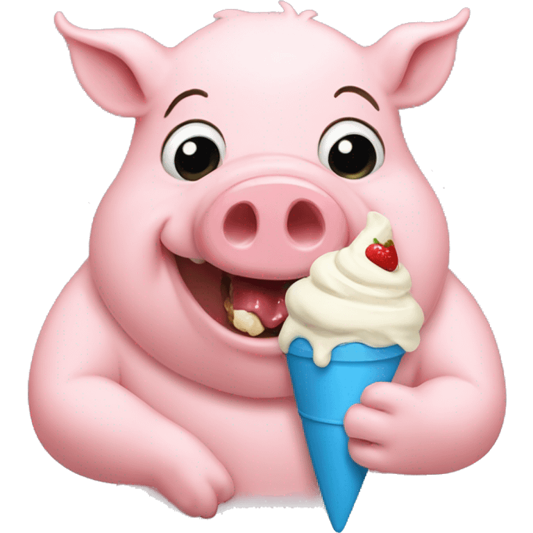 pig eating ice cream emoji