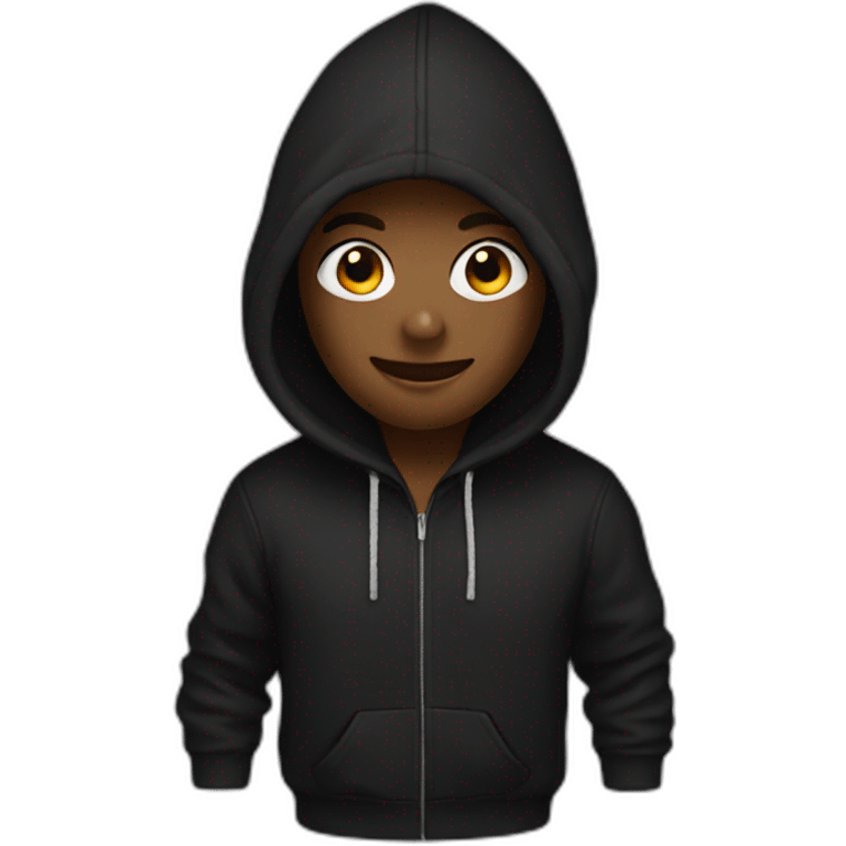 black hoodie front emoji