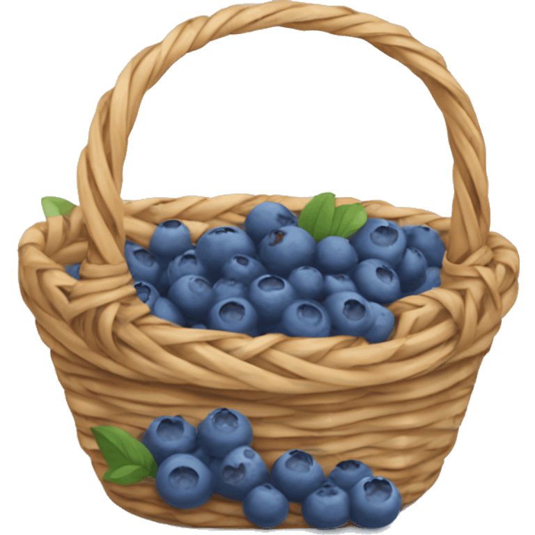 Wicker basket with little blueberries emoji