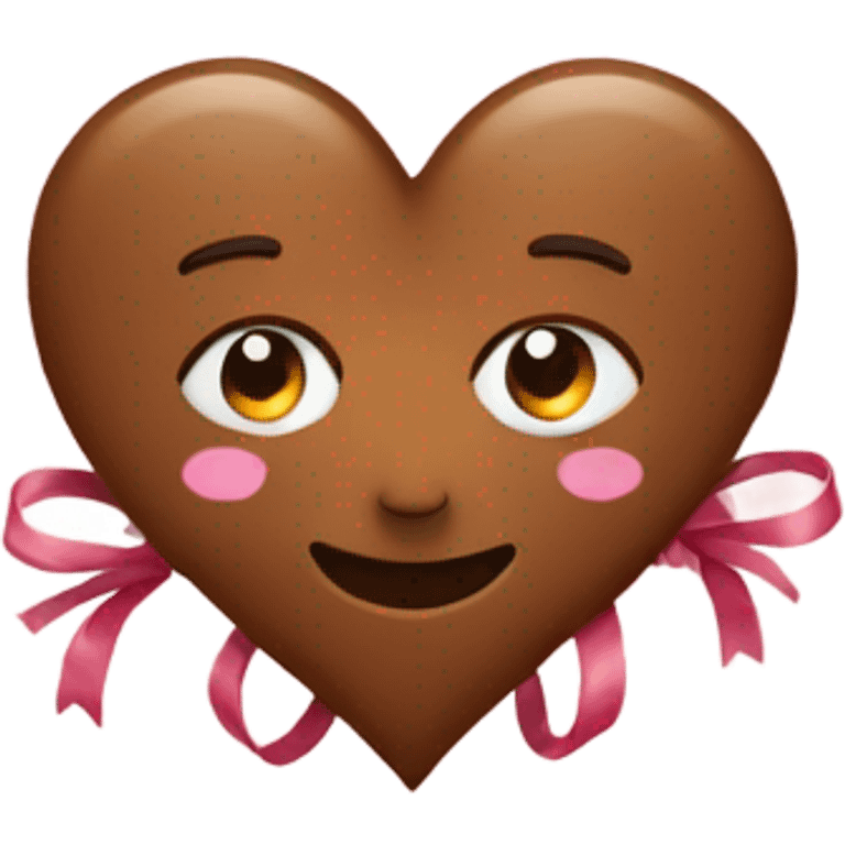 Brown heart with bows emoji