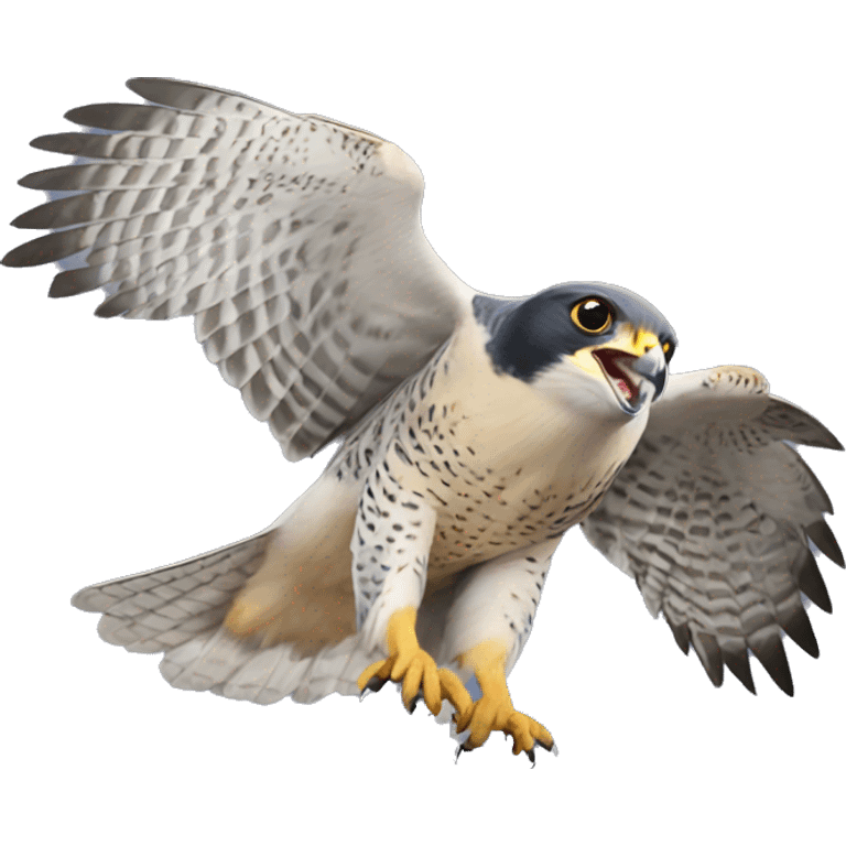 peregrine falcon smiling flying emoji