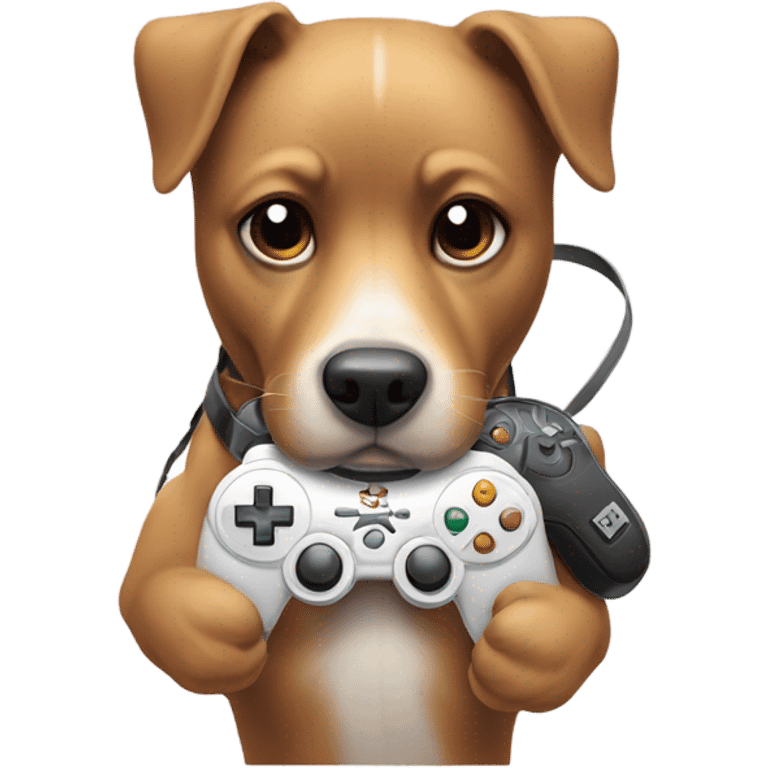 A dog with gaming controller  emoji