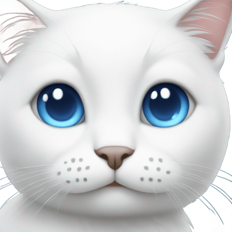 White Cat with blue eyes emoji