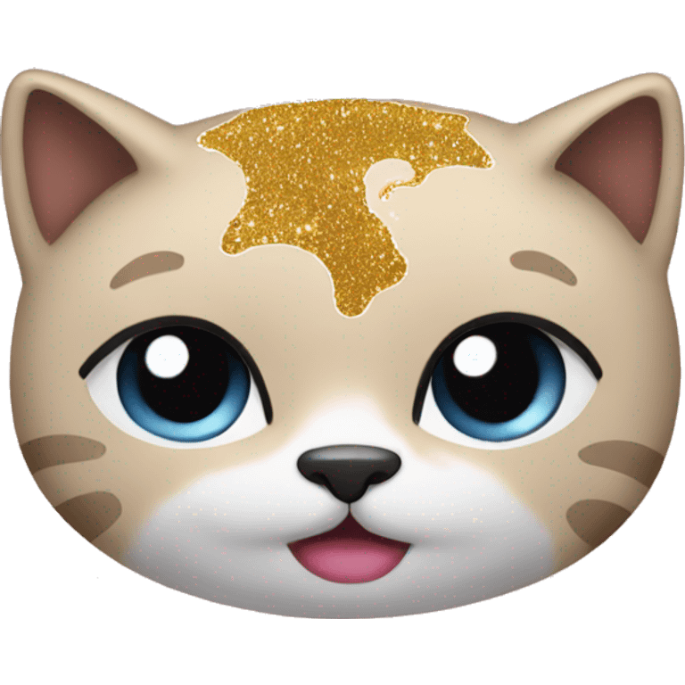 Cats making out, wearing glitter emoji