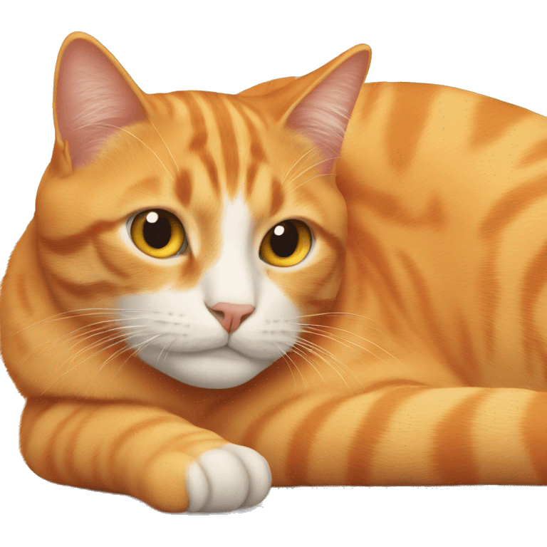 orange cat laying down emoji