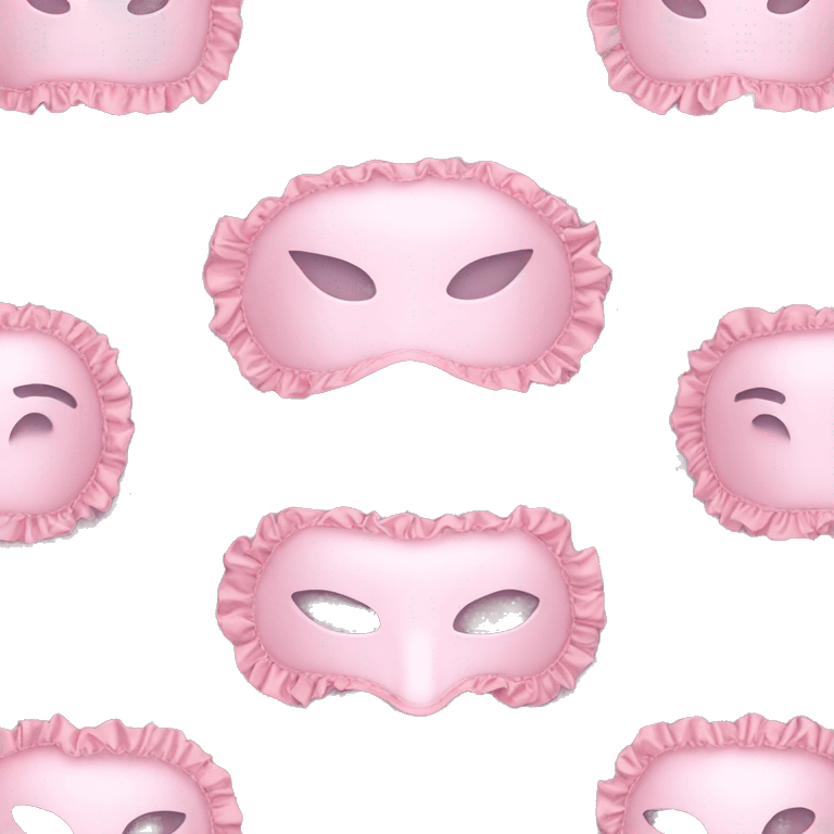 Light pink Frilly satin bedtime mask emoji