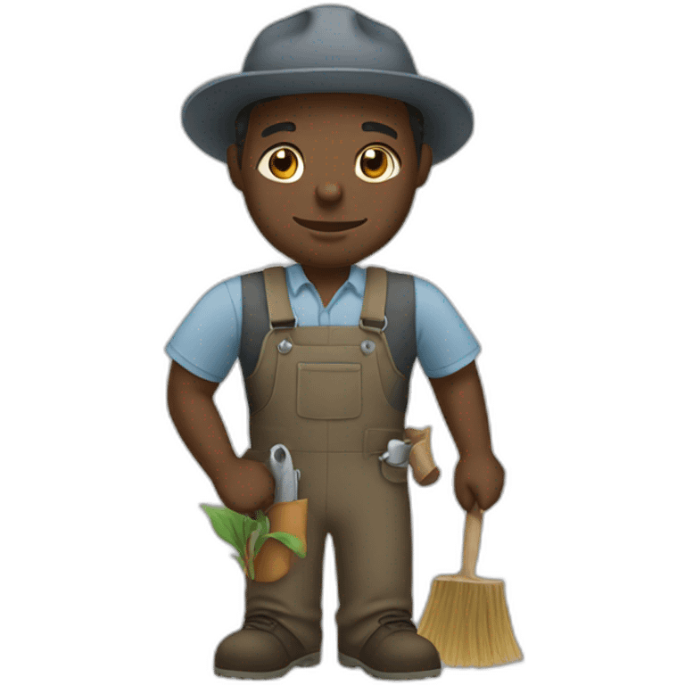 Black man working in field emoji