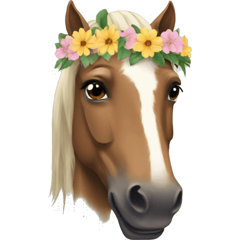 horse with a flower crown emoji