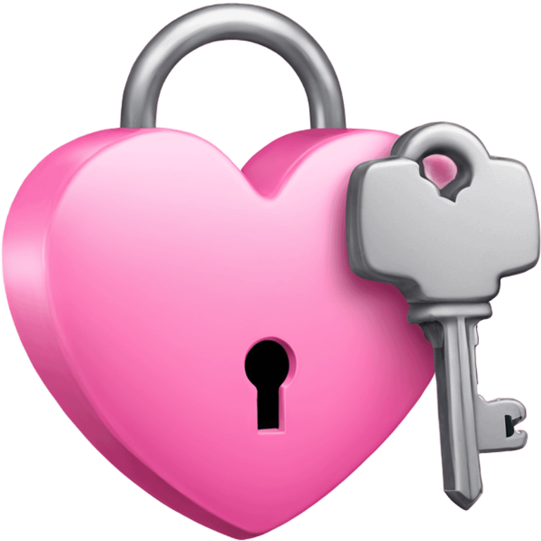 pink heart-shaped lock and key emoji