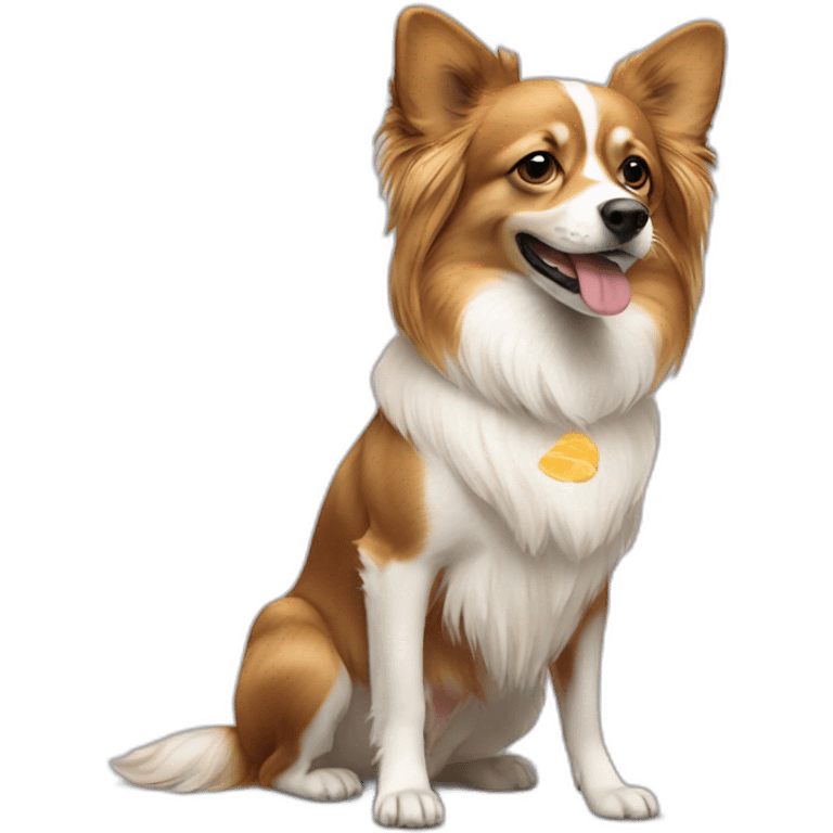 papilion dog with champain emoji