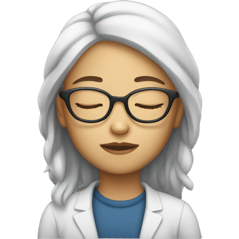 Girl with glasses that is sleeping emoji