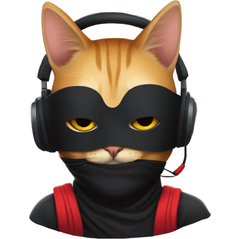 ninja cat with headphones emoji