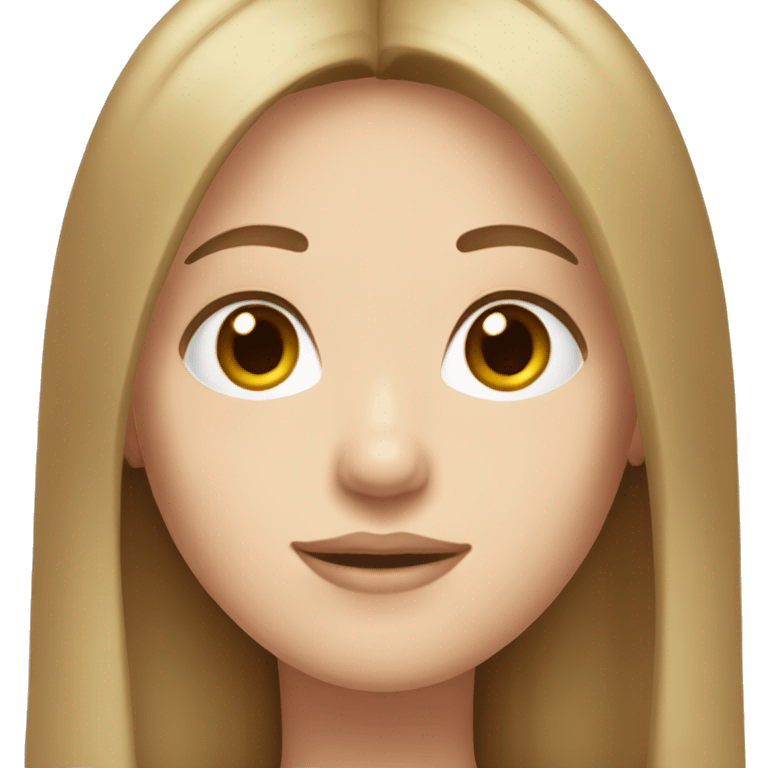 Girl with light brown hair and white skin and straight hair and brown eyes  emoji