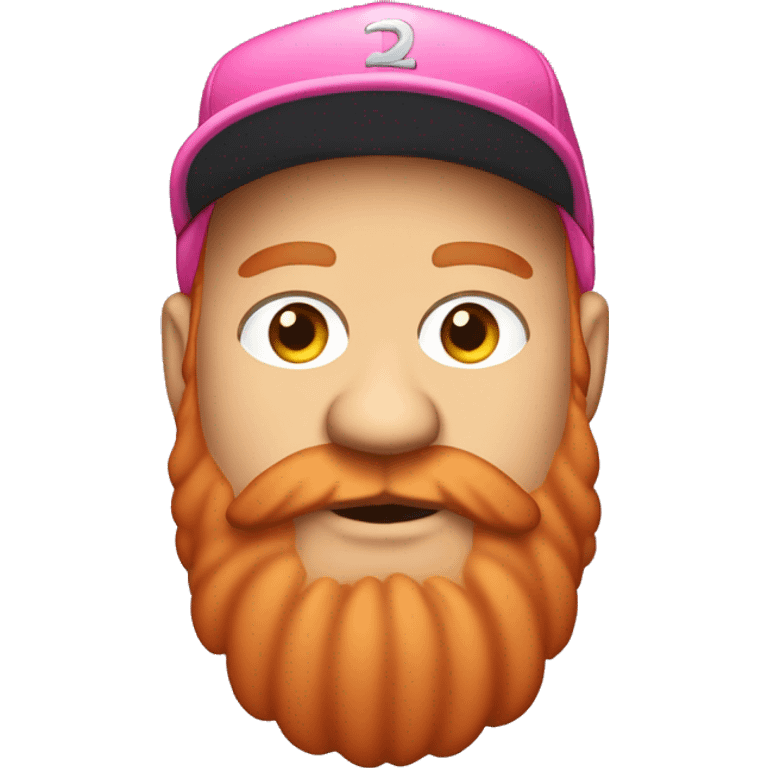 fat white guy with a big and poofy red beard and a pink snapback hat emoji