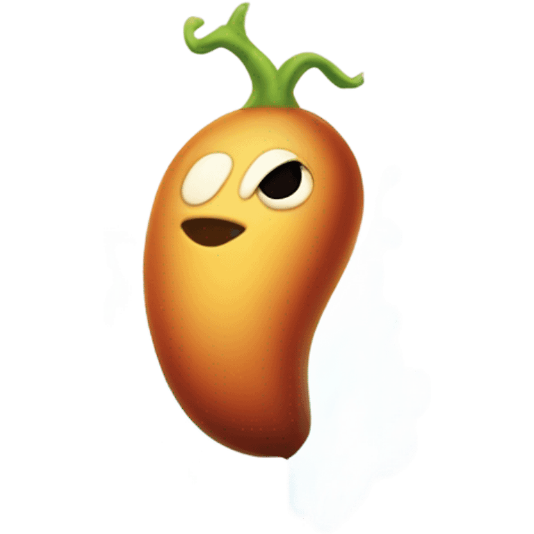 A bean farting emoji