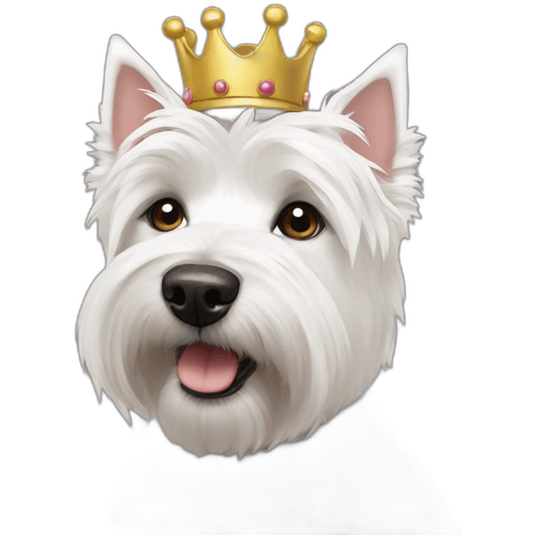 Westie with crown on head emoji