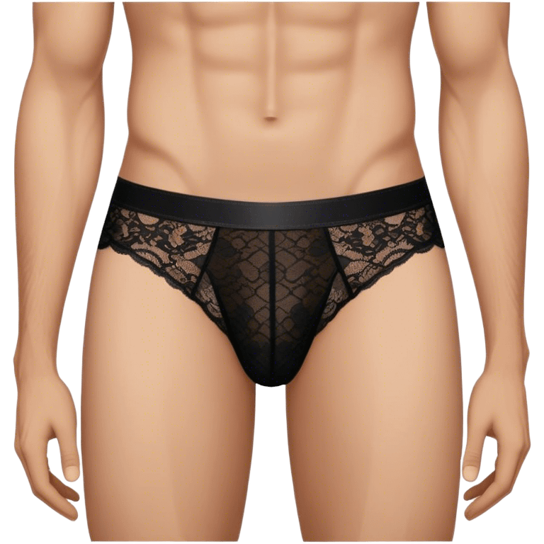 Black lace men’s briefs emoji