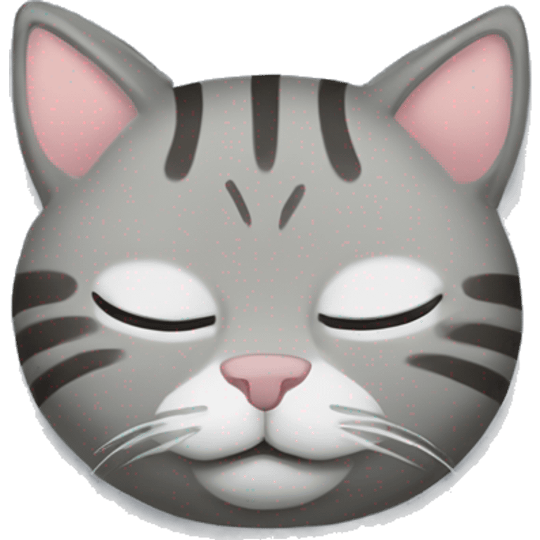 Grey tabby cat sleeping upside down emoji