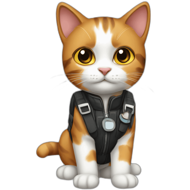 calico cat with black mark as pilot emoji