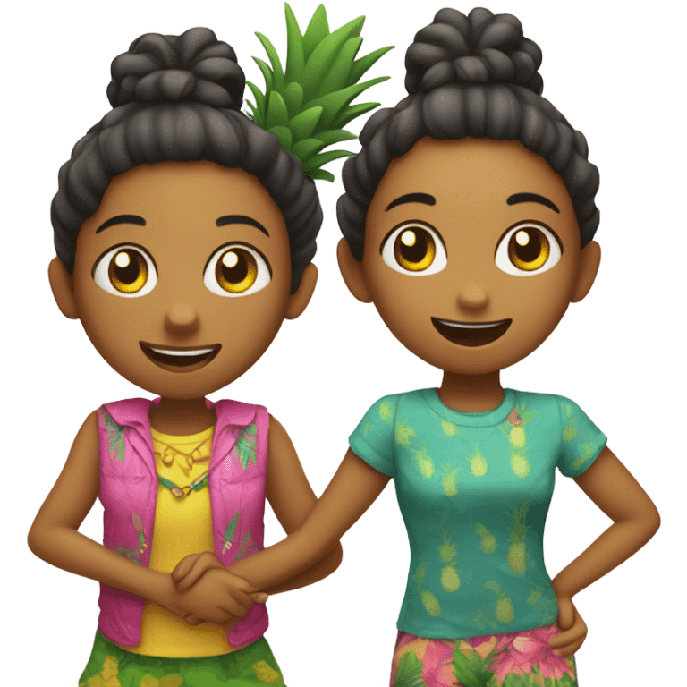 pineapple holding hands with girl emoji