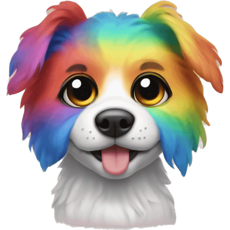 Rainbow dog with eyelashes emoji