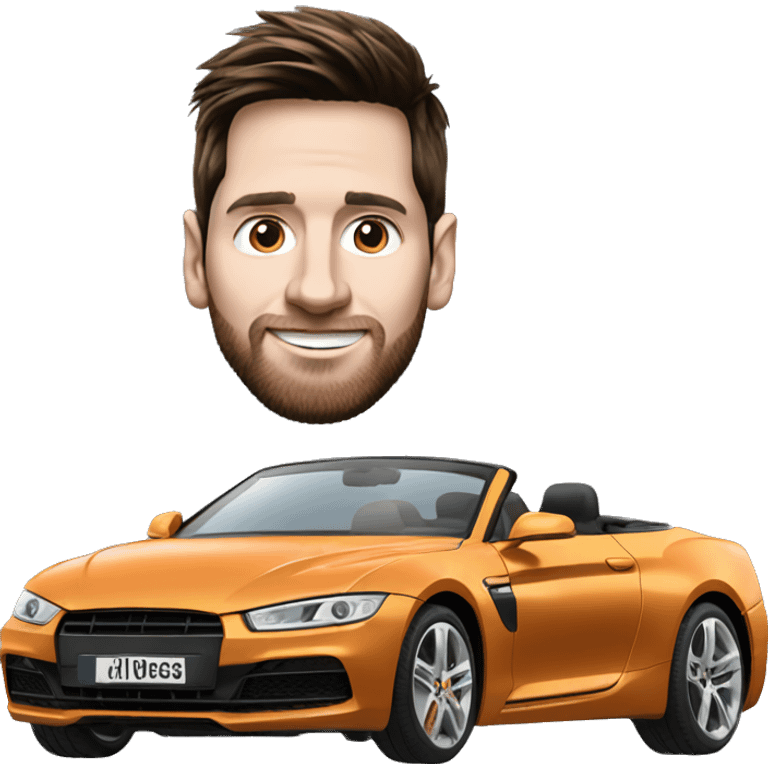 Messi with car emoji