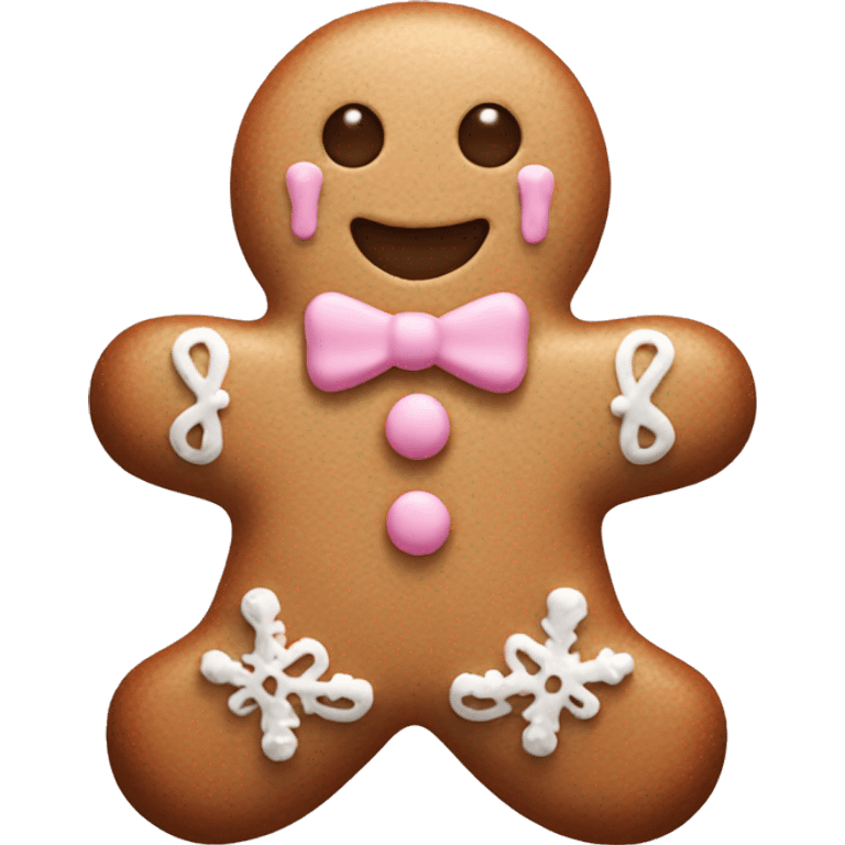 Light pink  gingerbread man emoji