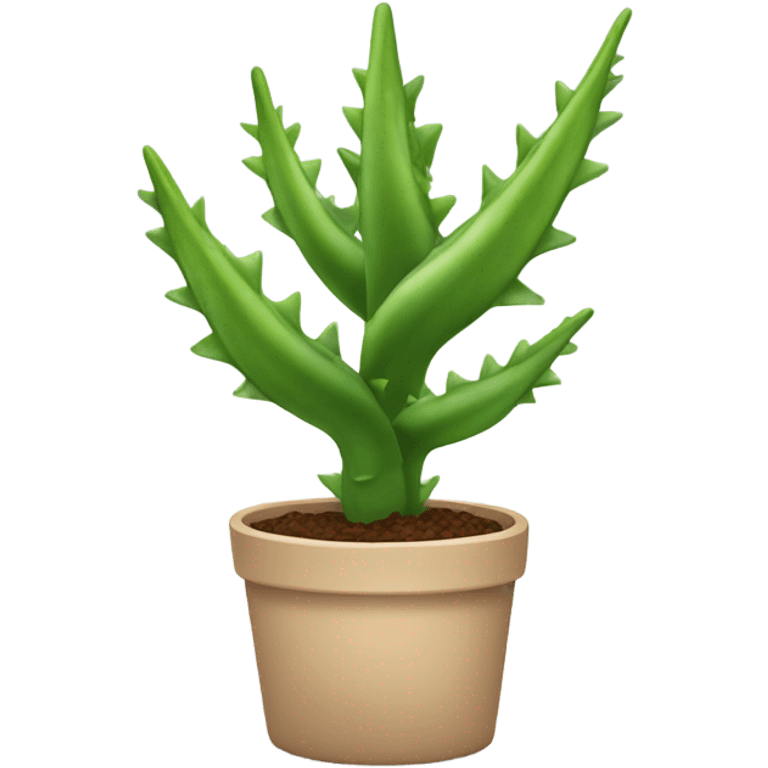 An aloe plant with eyes waving hi  emoji