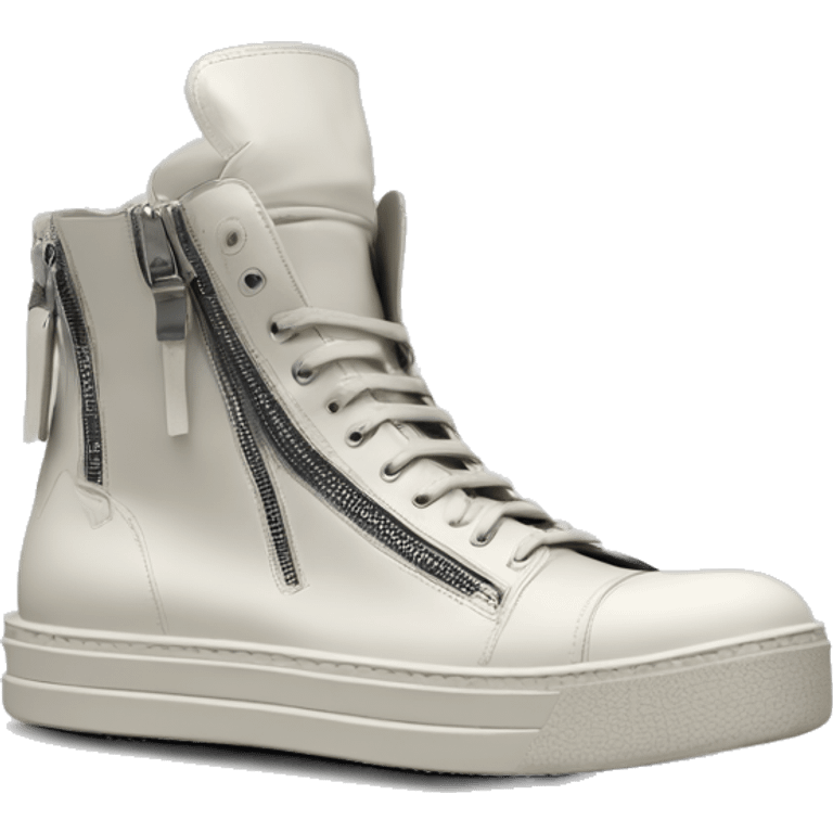 Rick owens geobasket sneaker zip emoji